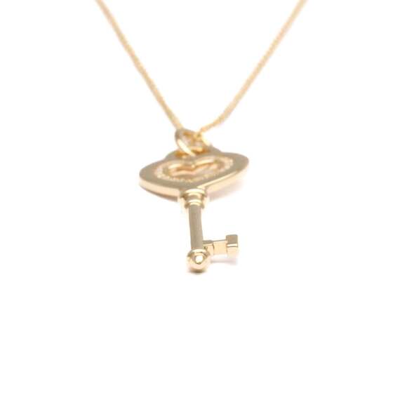 TIFFANY 18k Gold Diamond Heart Necklace